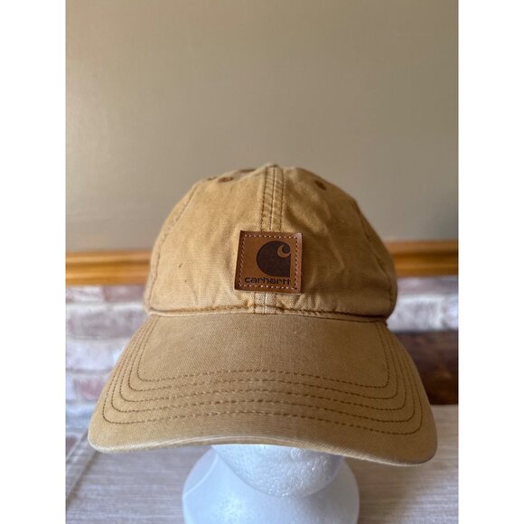 Carhartt Mens Odessa Brown Adjustable Canvas Baseball Cap Velcro - Picture 2 of 16